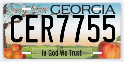 GA license plate CER7755