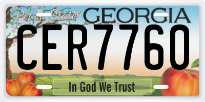 GA license plate CER7760