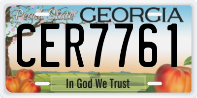 GA license plate CER7761