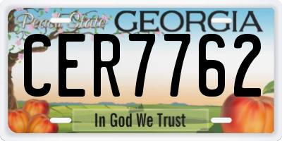 GA license plate CER7762