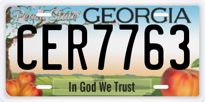 GA license plate CER7763