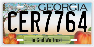 GA license plate CER7764