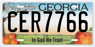 GA license plate CER7766