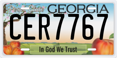 GA license plate CER7767