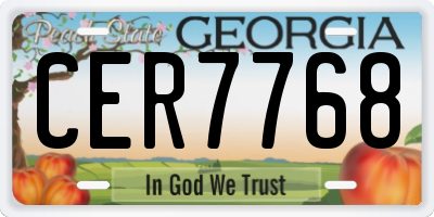 GA license plate CER7768