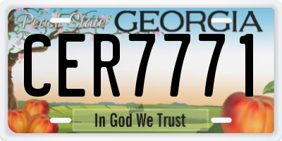 GA license plate CER7771