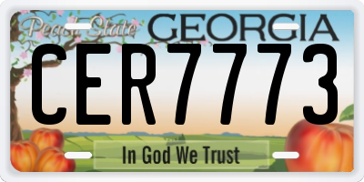 GA license plate CER7773