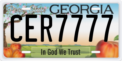 GA license plate CER7777
