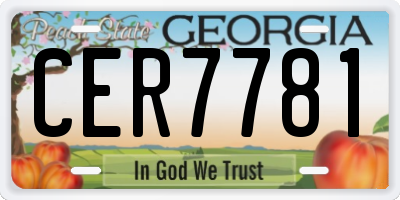 GA license plate CER7781