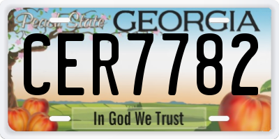 GA license plate CER7782