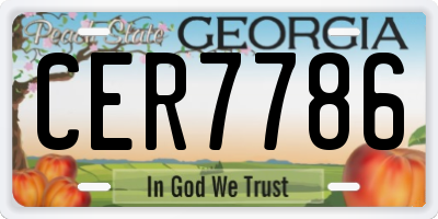 GA license plate CER7786
