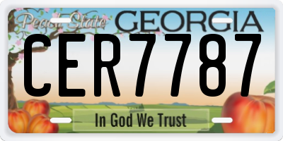 GA license plate CER7787