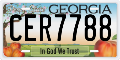 GA license plate CER7788