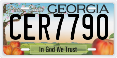 GA license plate CER7790