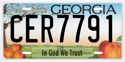 GA license plate CER7791