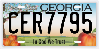GA license plate CER7795