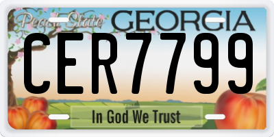 GA license plate CER7799