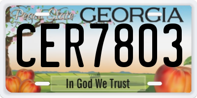 GA license plate CER7803