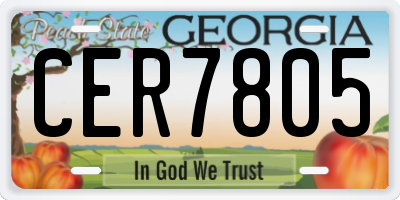 GA license plate CER7805