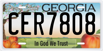 GA license plate CER7808