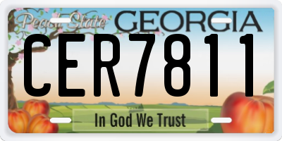 GA license plate CER7811