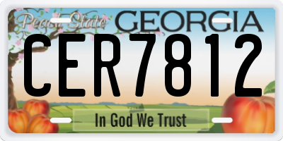 GA license plate CER7812