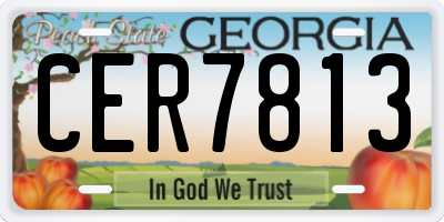 GA license plate CER7813