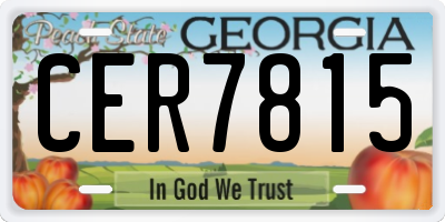 GA license plate CER7815