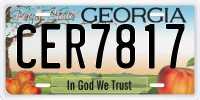 GA license plate CER7817