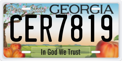 GA license plate CER7819