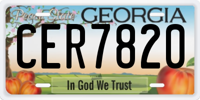GA license plate CER7820