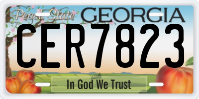 GA license plate CER7823