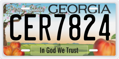 GA license plate CER7824