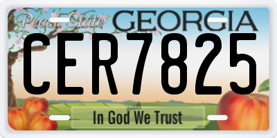 GA license plate CER7825