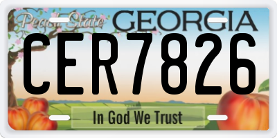 GA license plate CER7826