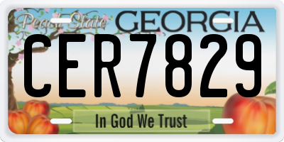 GA license plate CER7829