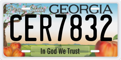 GA license plate CER7832