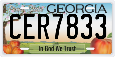 GA license plate CER7833