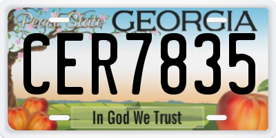 GA license plate CER7835