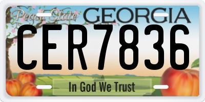 GA license plate CER7836