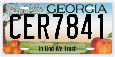 GA license plate CER7841