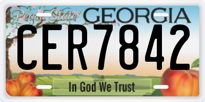 GA license plate CER7842