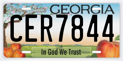 GA license plate CER7844