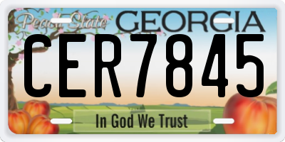 GA license plate CER7845