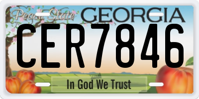 GA license plate CER7846