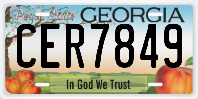 GA license plate CER7849