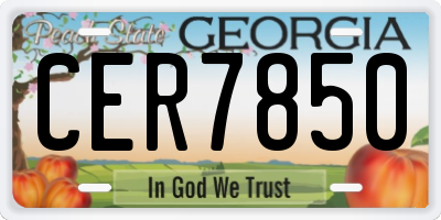 GA license plate CER7850