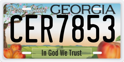 GA license plate CER7853