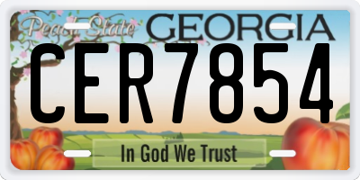 GA license plate CER7854