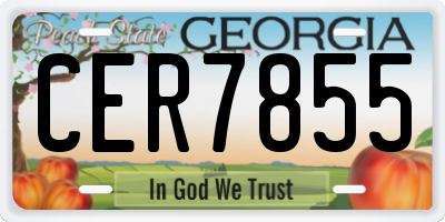 GA license plate CER7855